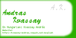 andras kvassay business card