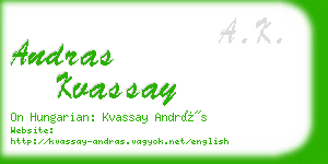 andras kvassay business card